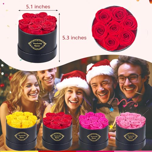 Beaulasting Roses Beaulasting Long Lasting Preserved Roses in a Box Last a Year Forever Flowers for Her Mom Wife Anniversary Birthday (Round Black Box) - Image 2