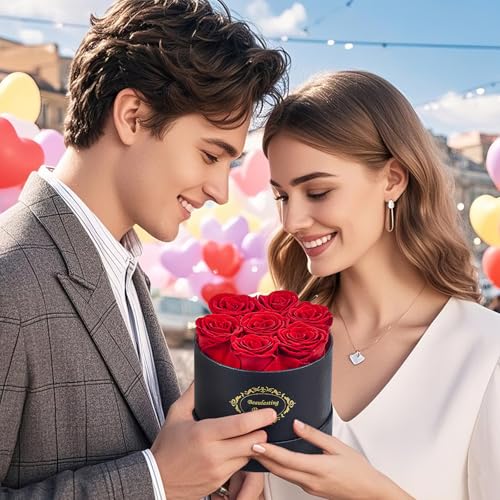 Beaulasting Roses Beaulasting Long Lasting Preserved Roses in a Box Last a Year Forever Flowers for Her Mom Wife Anniversary Birthday (Round Black Box) - Image 4
