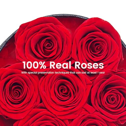 Beaulasting Roses Beaulasting Long Lasting Preserved Roses in a Box Last a Year Forever Flowers for Her Mom Wife Anniversary Birthday (Round Black Box) - Image 5