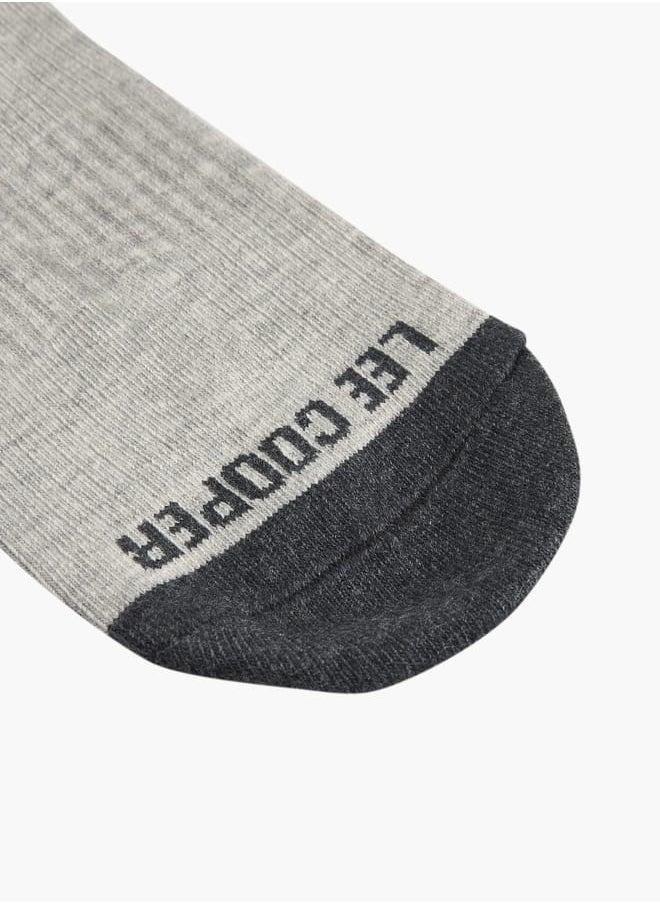 Lee Cooper - Men's Logo Print Non-Terry Ankle Length Socks - Set of 5 - Image 1