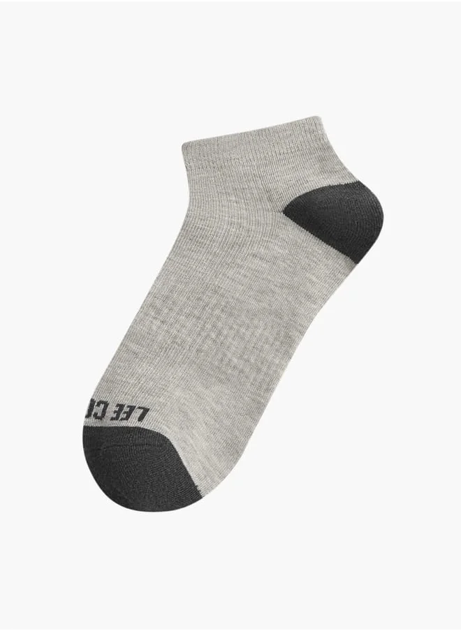 Lee Cooper Men's Logo Print Non-Terry Ankle Length Socks - Set of 5