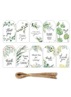 Generic Thank You Tags, Thank You Gift Tags, Gift Wrap Tags with String, for Coming Hanging Baby Shower, Birthday, Wedding, Bridal Special Events, Party Favors Natural Twine (50Pcs, White)  - Image 1