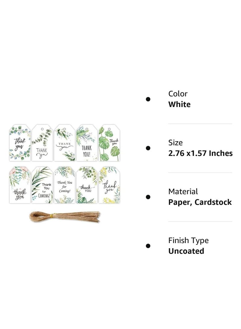 ٥٠ قطعة كروت شكرا من علامات هدايا عيد الميلاد ، علامات ورق كرافت لتغليف الهدايا، ملصقات معلقة بخيوط من الخيش - Image 4