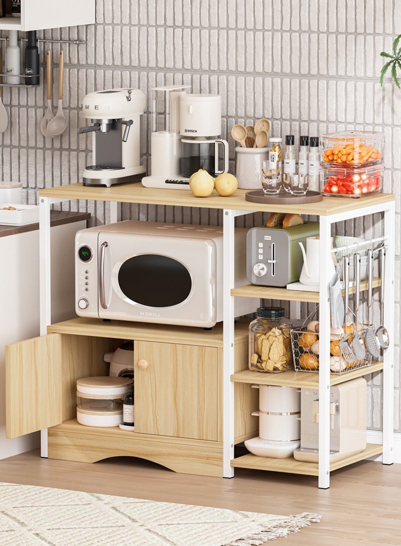 Stubborn Coffee Corner with Storage Cabinet and 5 Hook, Easy Assembly Kitchen Cabinet, 3-Tier Coffee Corner Table, Durable Kitchen Rack for Living Room, Corner, 90 * 34 * 81.2cm - Image 1