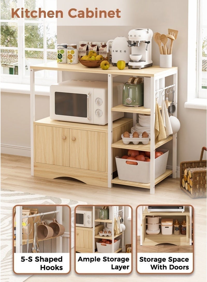 Stubborn Coffee Corner with Storage Cabinet and 5 Hook, Easy Assembly Kitchen Cabinet, 3-Tier Coffee Corner Table, Durable Kitchen Rack for Living Room, Corner, 90 * 34 * 81.2cm - Image 5