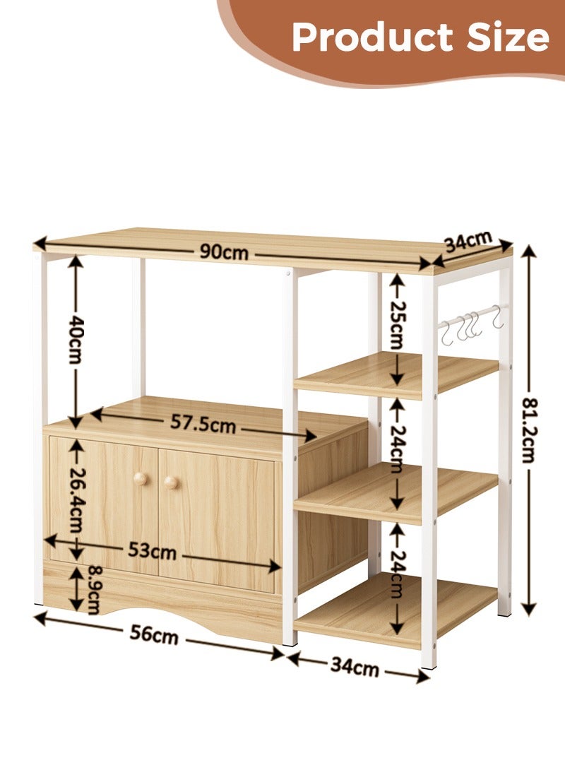 Stubborn Coffee Corner with Storage Cabinet and 5 Hook, Easy Assembly Kitchen Cabinet, 3-Tier Coffee Corner Table, Durable Kitchen Rack for Living Room, Corner, 90 * 34 * 81.2cm - Image 2