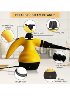 Denx DENX Handheld Steam Cleaner 1200W 350ml Water Tank Capacity Multifunctional High Temperature Steam Cleaner with 9 Accessories Suitable for Kitchen Sofa Bathroom Window  - Image 2