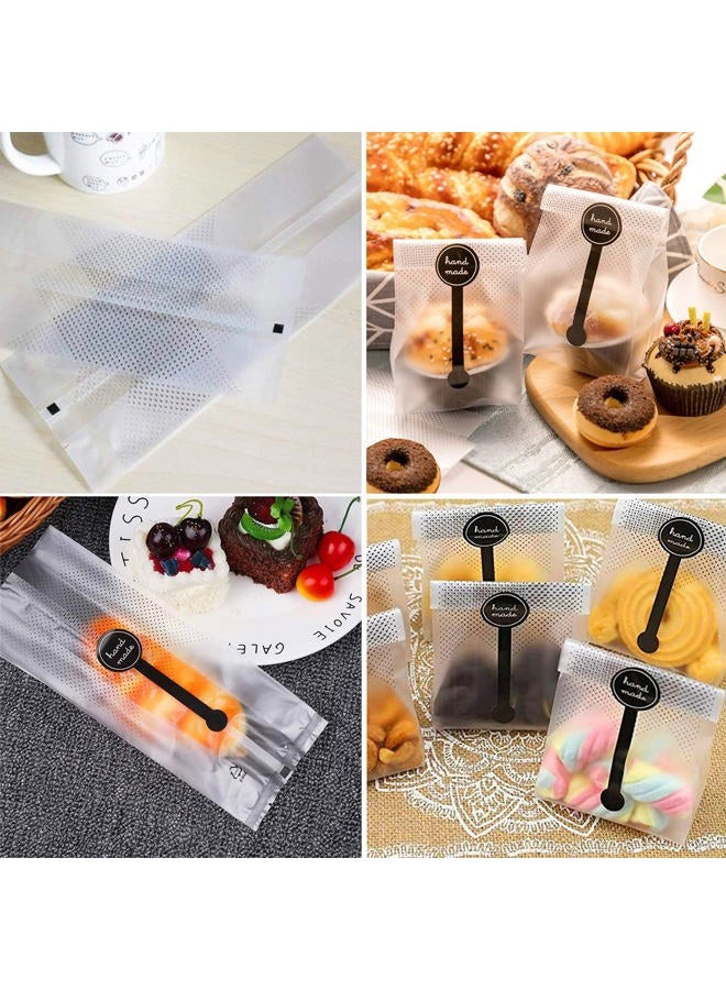 PWEINCY 200pcs Translucent Plastic Bags, BetterJonny Cellophane Bags with 200Pcs Hand Made Stickers for Cookie, Cake, Chocolate, Candy, Bakery Party Supplies - Image 4