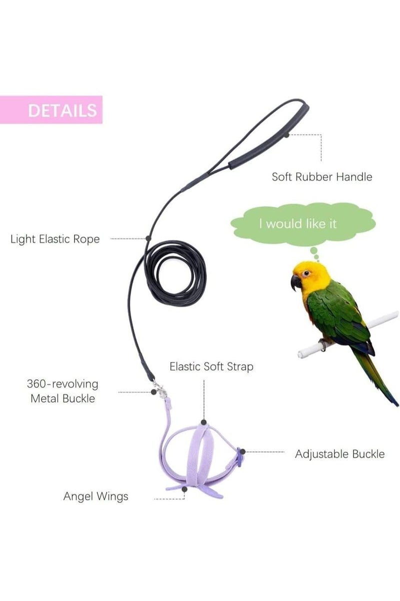 رماد تدريب الطيور، الببغاء القابل للتعديل حبل الحزام الطائر (بالإنجليزية: Flying Strap Rope) رصاص الجرار الطائر العالمي أداة طيران متينة لعبة الطيور، الببغاء، الكوكاتيل، الببغاء، لوري، 1 PCs، الأرجواني - Image 4