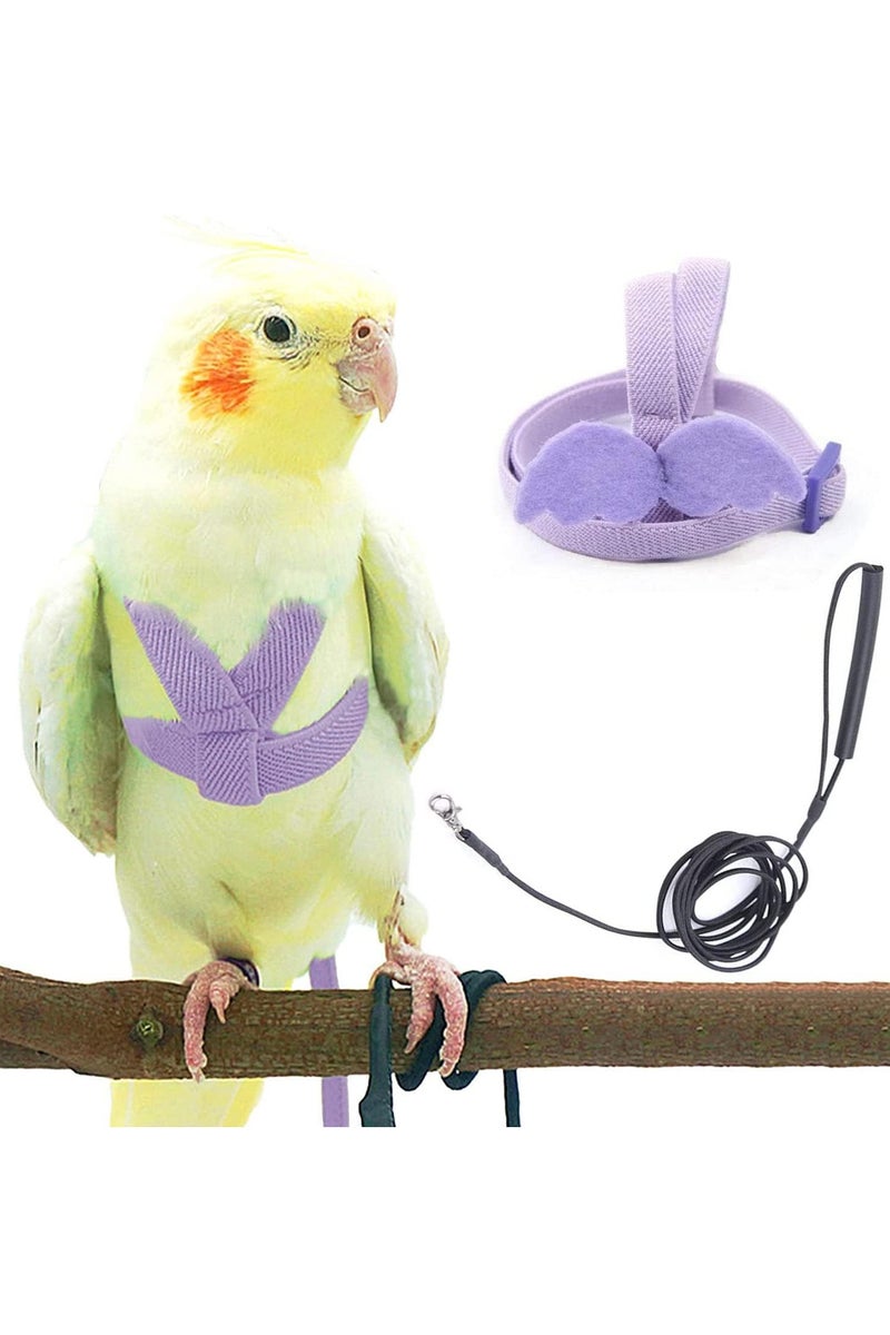 رماد تدريب الطيور، الببغاء القابل للتعديل حبل الحزام الطائر (بالإنجليزية: Flying Strap Rope) رصاص الجرار الطائر العالمي أداة طيران متينة لعبة الطيور، الببغاء، الكوكاتيل، الببغاء، لوري، 1 PCs، الأرجواني - Image 1
