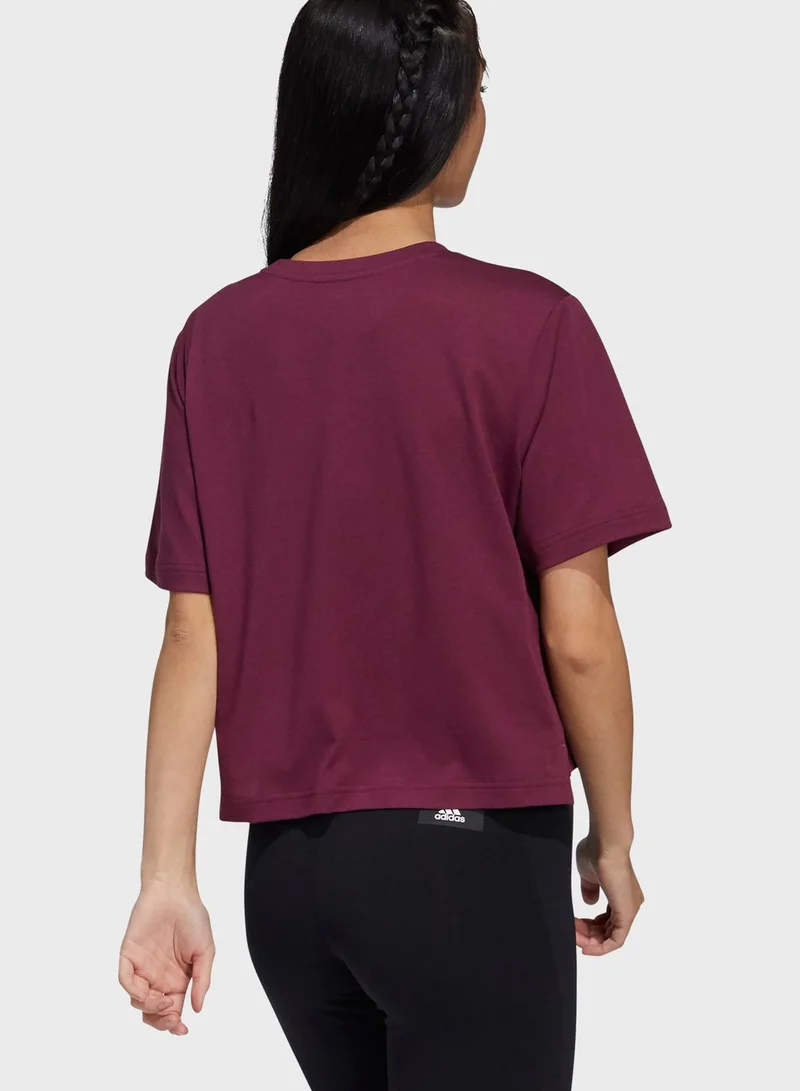 Adidas Holiday Shine Graphic Universal Cropped T-Shirt