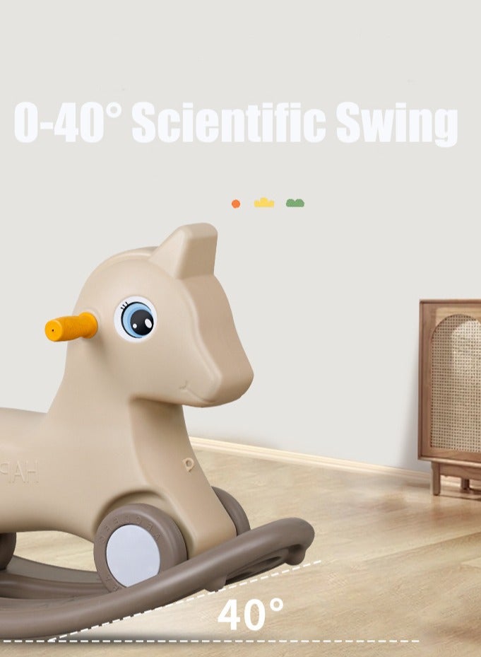 2 in 1 Rocking Horse Kid Balance Bike Toddler Ride On Toys with Detachable Balance Board Push Handle and 4 Smooth Wheels for Boys Girls，Easy to Swing and Assemble  - Image 4
