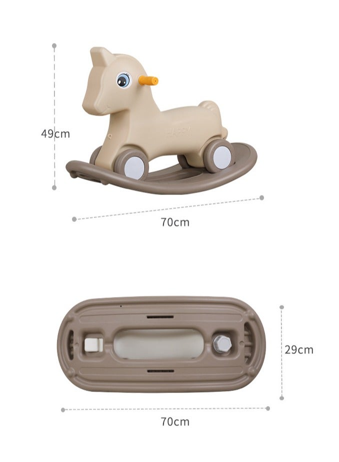 2 in 1 Rocking Horse Kid Balance Bike Toddler Ride On Toys with Detachable Balance Board Push Handle and 4 Smooth Wheels for Boys Girls，Easy to Swing and Assemble  - Image 2