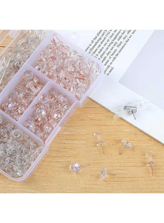 Lemon 235 Pcs Push Pins Set, Thumb Tacks, Tacks, Push Pins for Bulletin Board, Wall, Cork Board, Clear Thumb Tacks (5 Style) - Image 5