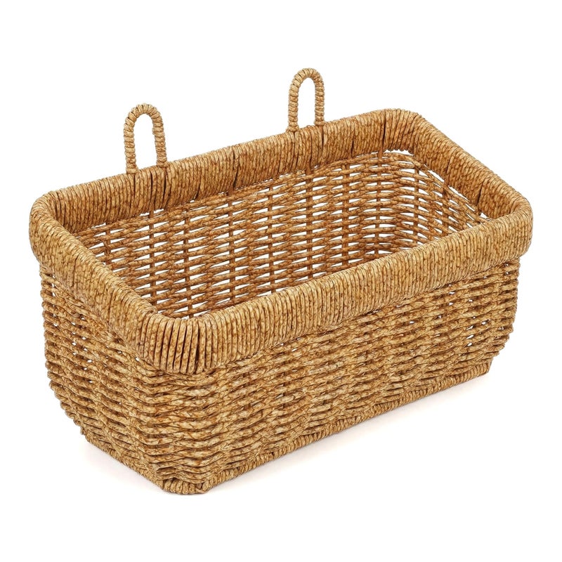 Wionin 11 inches Wall Hanging Baskets Woven Basket Boho Style Fruit Basket Storage Baskets for Organizing Home Kitchen Garden Plants Hanging Decoration - Image 1