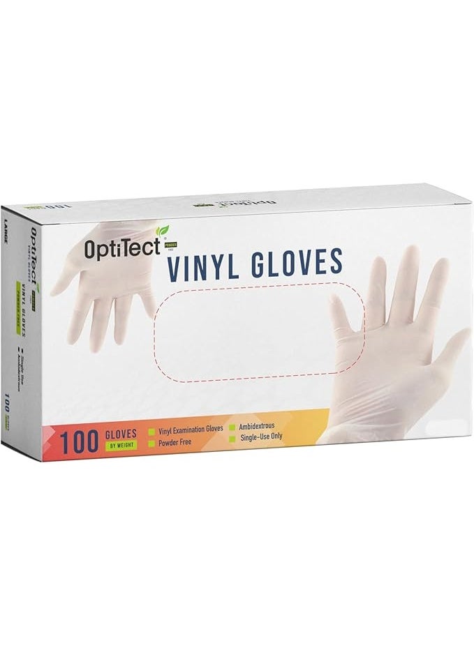 OptiTect Vinyl Gloves Powder Free, Medium Size, 100 Disposable Pieces – Durable, Comfortable & Latex-Free Pack of 2 - Image 2