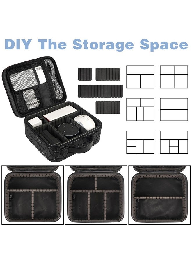 MATEIN MATEIN Cable Organizer Bag, Waterproof Travel Electronic Storage with Adjustable Divider, Shockproof Portable Double Layer Tech Bag Carrying Case for Cord, Earbuds, Charger, SD Card, DJ Gifts, Black  - Image 4