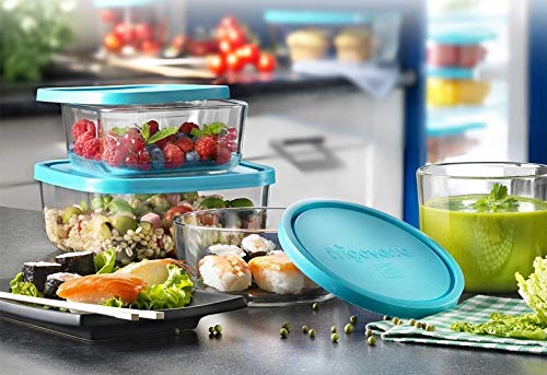 Bormioli Rocco Frigoverre Set of 5 Glass Food Storage Container Transparent 388840-SK5 Transparent - Image 3