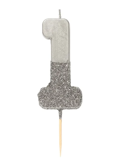 Talking Tables Silver Glitter Number Candle - 1