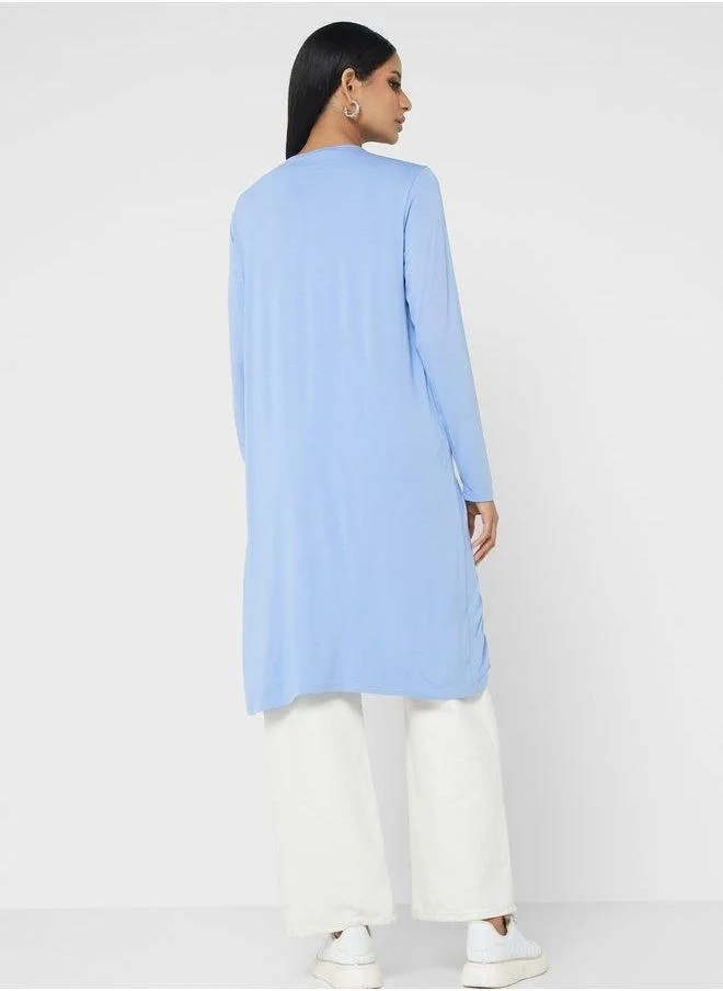 Refka by modanisa Round Neck Knitted Tunic