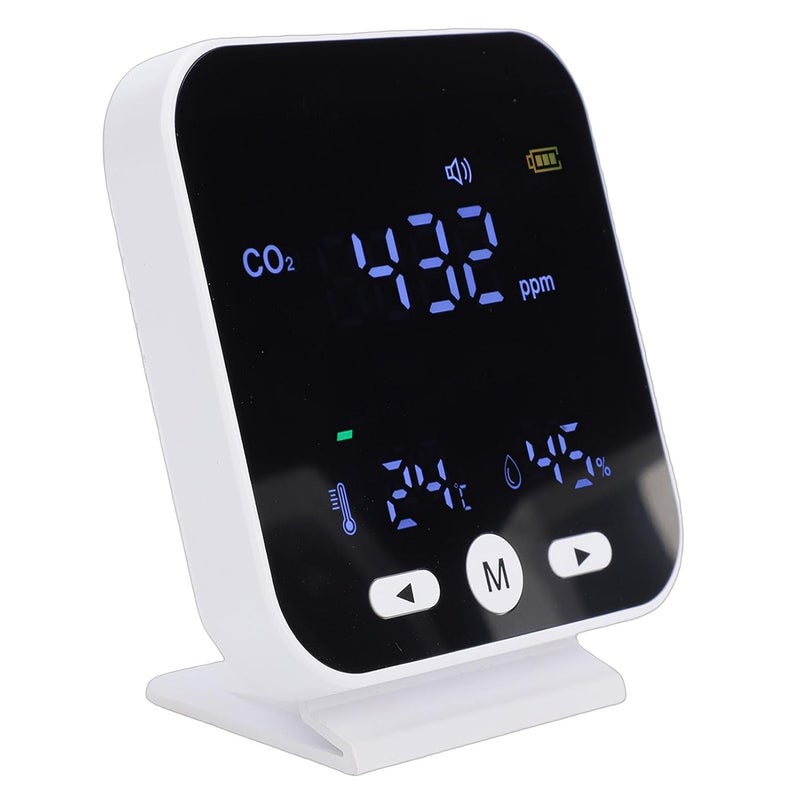 Focket CO2 Detector, Portable 3 in 1 Air Quality Monitor NDIR Sensor Carbon Dioxide Humidity Temperature Tester with LCD Screen Alarm for Home Office Travel - Image 4