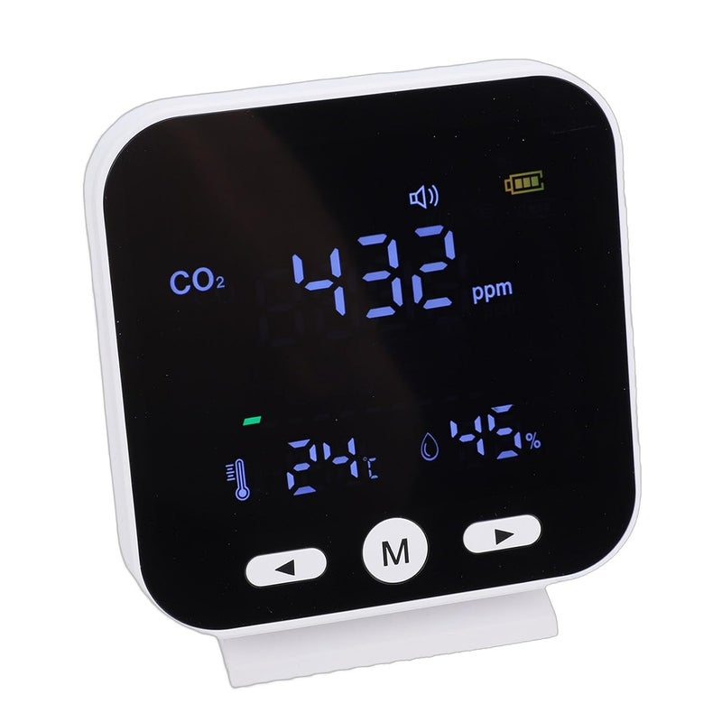 Focket CO2 Detector, Portable 3 in 1 Air Quality Monitor NDIR Sensor Carbon Dioxide Humidity Temperature Tester with LCD Screen Alarm for Home Office Travel - Image 3