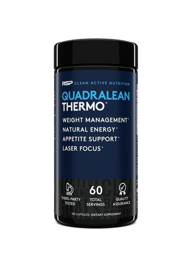 RSP Nutrition - RSP Nutrition QuadraLean Thermogenic Fat Burner for Men & Women, Weight Loss Supplement, Crash-Free Energy, Metabolism Booster & Appetite Suppressant, Diet Pills, 60 Serv (Packaging May Vary) - Image 1