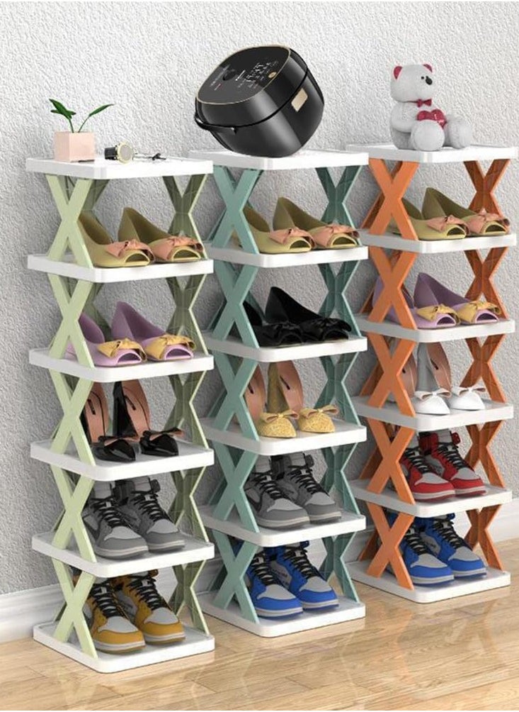 BLOOMING TIME - Multi Layer Shoe Rack Organizer, Creative Multi Layer Shoe Rack, Vertical Shoe Rack (9 layer, Green) - Image 1