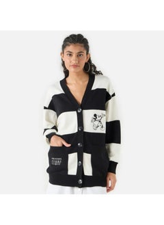 SP Characters Mickey Mouse Print Longline Cardigan with Long Sleeves and Pockets  - Image 4