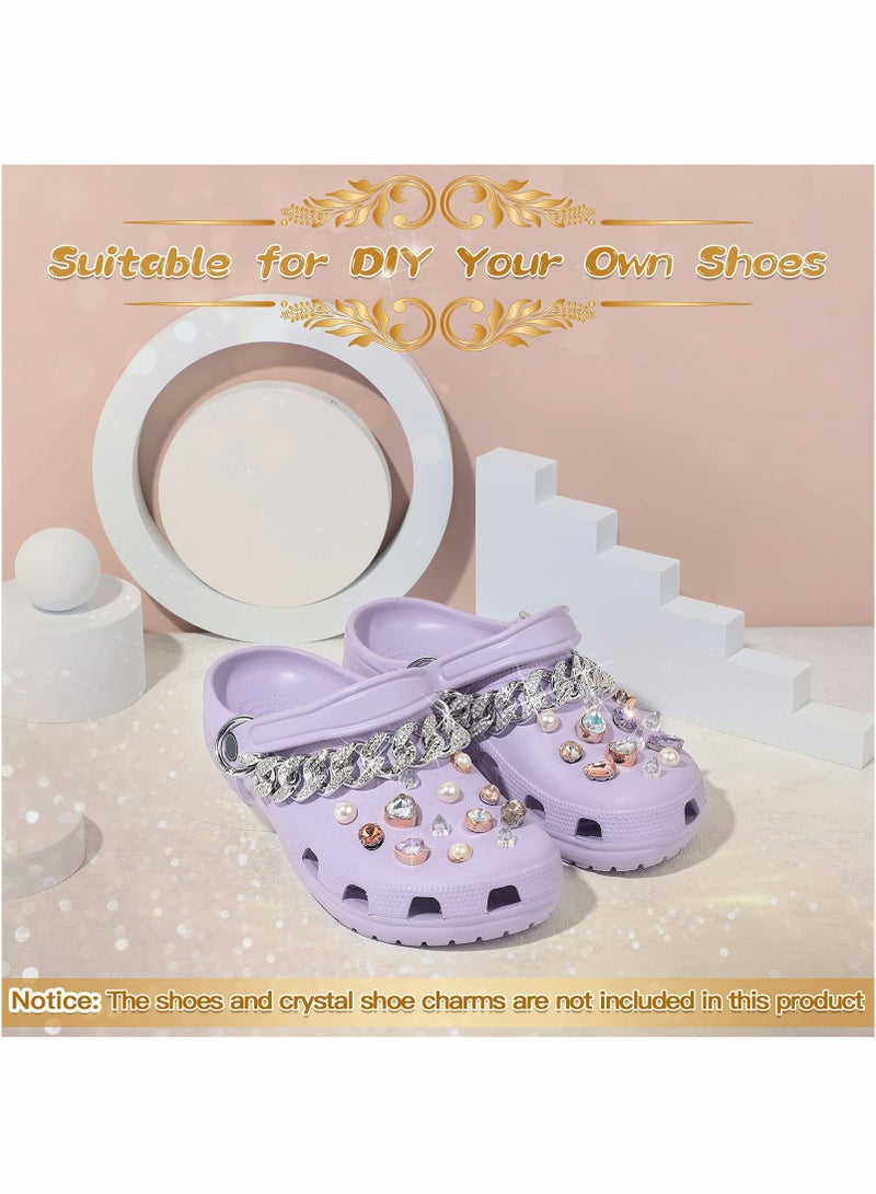 سلسلة سحر الأحذية المعدنية الفضية اللامعة DIY - قطعتان من Jibbitz لأحذية Crocs والإكسسوارات، هدية مثالية للمراهقين والبالغين - Image 4