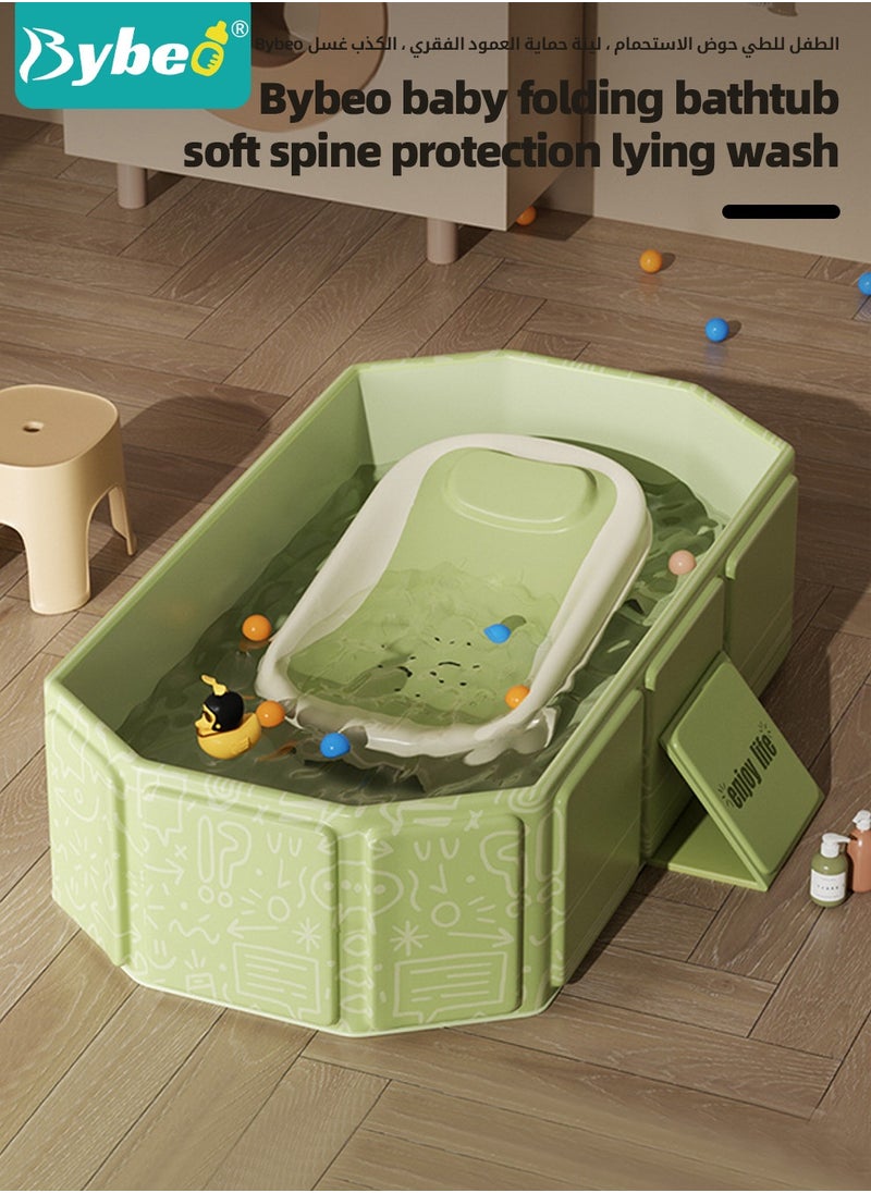 Bybeo Baby Bath Tub, Collapsible Baby Bathtub,Portable Bath Tub with Non-Slip Base+5 Ocean Balls+4 Duckling Toys, Large Capacity, for 0-8 Years Old Toddlers, Kids  - Image 3