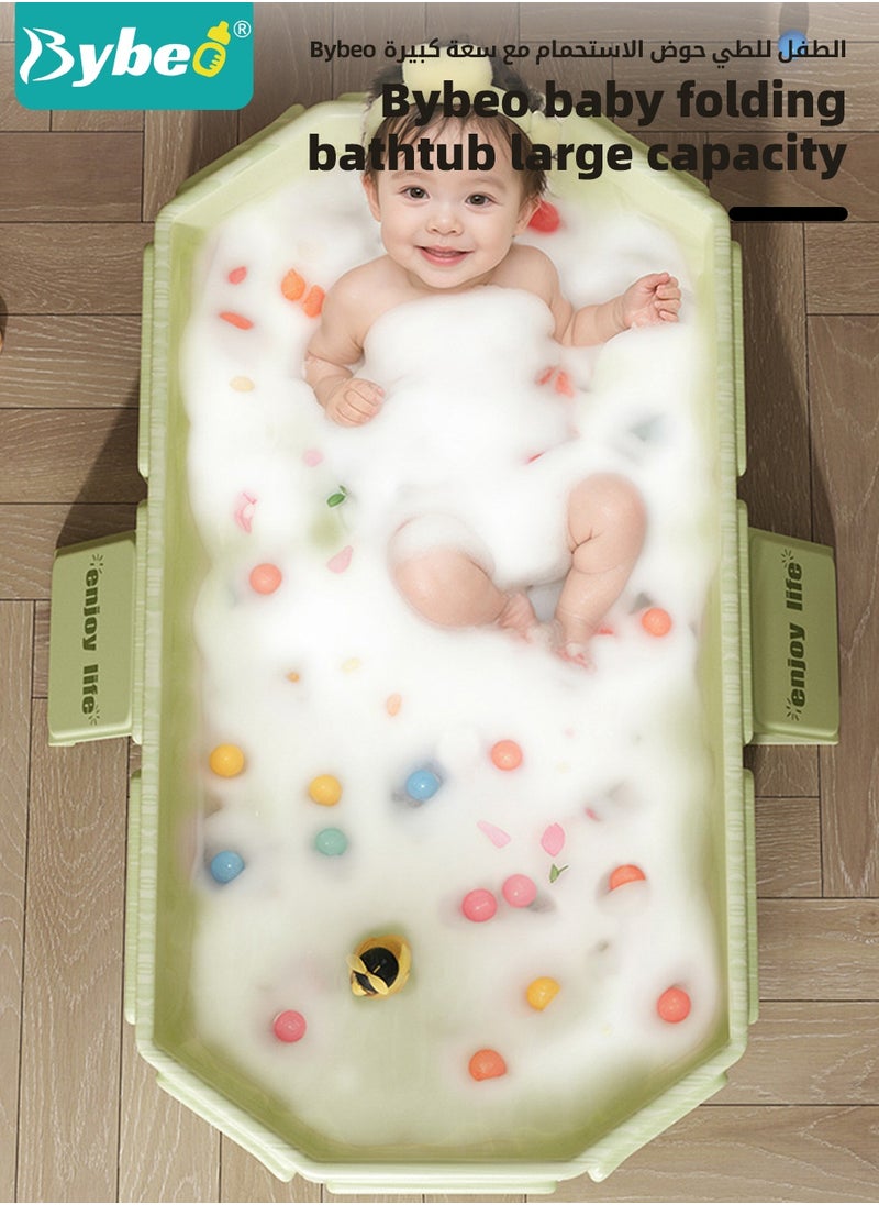 Bybeo Baby Bath Tub, Collapsible Baby Bathtub,Portable Bath Tub with Non-Slip Base+5 Ocean Balls+4 Duckling Toys, Large Capacity, for 0-8 Years Old Toddlers, Kids  - Image 2