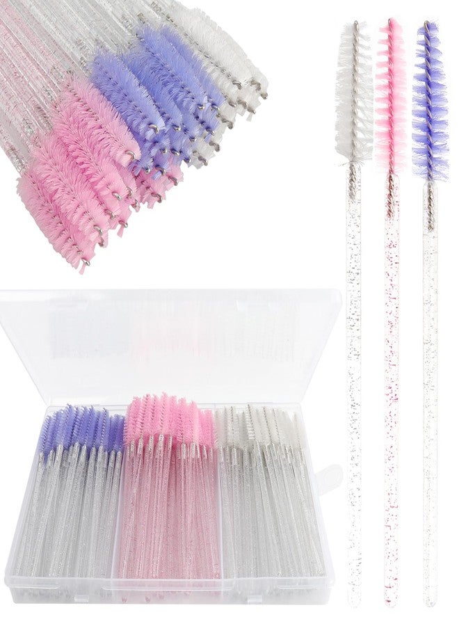 MyAoKuE-UP 150Pcs Disposable Mascara Wands Spoolie Brush Crystal Eyebrow Brushes Eyelash Extension Applicator Makeup Kits With Container(Mix 3 Color) - Image 1