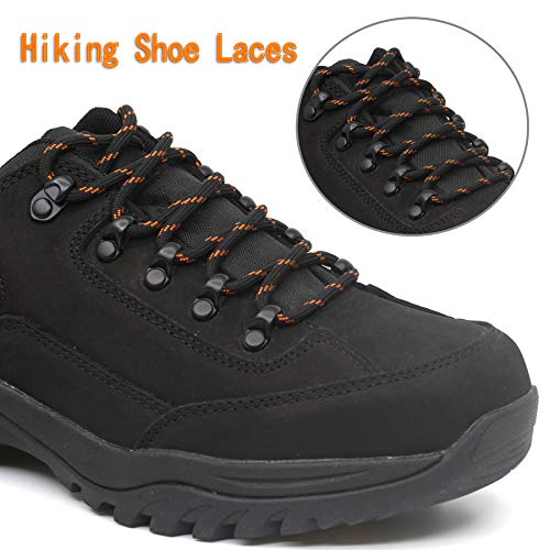 DELELE 2 Pair Thick Round Climbing Shoelaces Black Orange Dots Hiking Shoe Laces Boot Laces 57 inch - Image 4