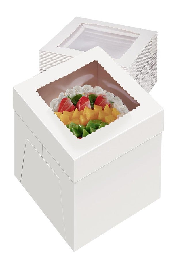 Packpal 20Pack 12x12x6 Cake Boxes with Window, Sturdy White Cake Boxes for Transporting & Gifting, Easy to Assemble, Perfect for Desserts, and Crocheted Items, Fathers day - Image 1