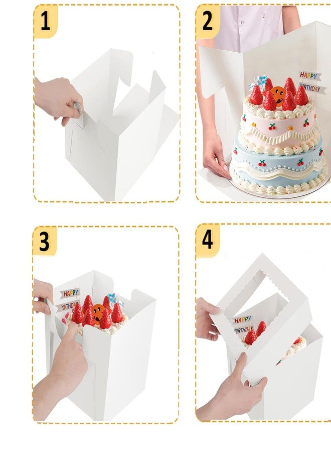 Packpal 20Pack 12x12x6 Cake Boxes with Window, Sturdy White Cake Boxes for Transporting & Gifting, Easy to Assemble, Perfect for Desserts, and Crocheted Items, Fathers day - Image 3