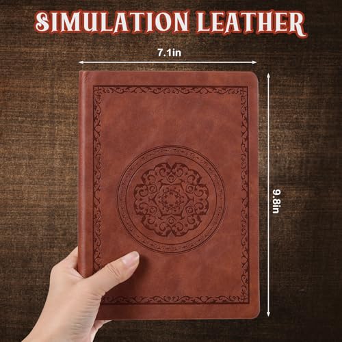 Fetinar 2026 Leather Vintage Journal Notebook,300 Pages,Leather Softcover Lined Journal Notebooks for Women Men,Notebook Journals for Writing Travel,Business,Office,7.1'' X 9.8'' - Image 2