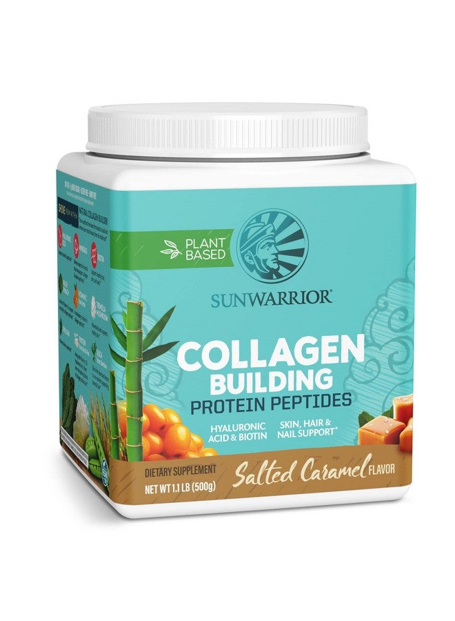 Sunwarrior Vegan Collagen Building Powder Protein Peptide With Biotin Vitamin C Hyaluronic Acid Collagen Protein Powder For Hair Skin Nail Dairy Free Gluten Free ; Salted Caramel 20 Srv 500 G - Image 1