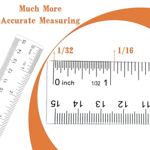 KASBEE Plastic Rulers, 6 Inch Ruler, Clear Measuring Tool for Student School Office, Inches and Centimeters, Pack of 2 - Image 4
