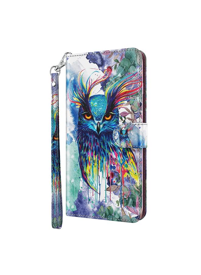 اس-توب جراب لهاتف Motorola Moto E22 / Moto E22i بنمط رسم ثلاثي الأبعاد مصنوع من مادة TPU + PU - Image 2