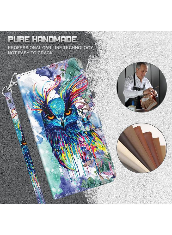 اس-توب جراب لهاتف Motorola Moto E22 / Moto E22i بنمط رسم ثلاثي الأبعاد مصنوع من مادة TPU + PU - Image 4