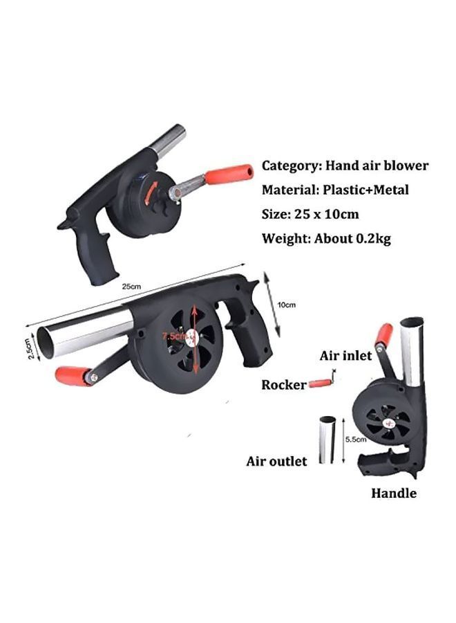 NIBEMINENT BBQ Fan Air Blower Black/Silver/Red 25x10centimeter - Image 2