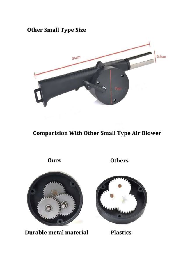NIBEMINENT BBQ Fan Air Blower Black/Silver/Red 25x10centimeter - Image 4