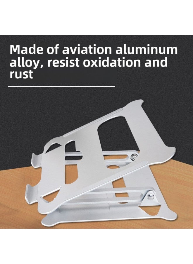 Aluminum Alloy Computer Bracket Lifting Desktop Folding Laptop Base Cooling Bracket-Color:Silver Mini Version (applicable To Tablets) - Image 4