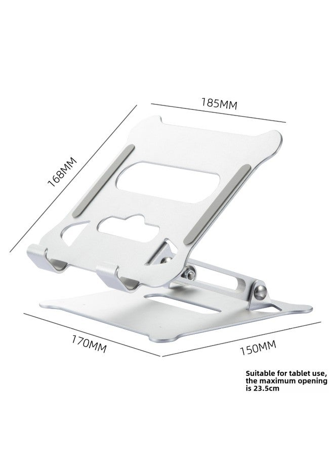 Aluminum Alloy Computer Bracket Lifting Desktop Folding Laptop Base Cooling Bracket-Color:Silver Mini Version (applicable To Tablets) - Image 1