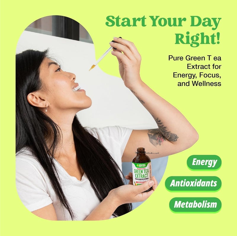 Drops of Nature Green Tea 101 Extract 50 EGCG  Green Tea Liquid Drops  Vegan 4X More Powerful Than Pills  Capsules  2oz Antioxidant  Immune Supplement  Skin Heart Support Brain Health  Memory Boost - Image 2