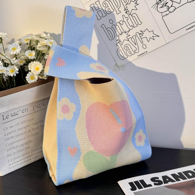 XINHONGJIN 3 Pieces Women's Pocket Handbags Cute Knot Cufflinks Tote Bag, Suitable for all occasions (blue) - Image 2