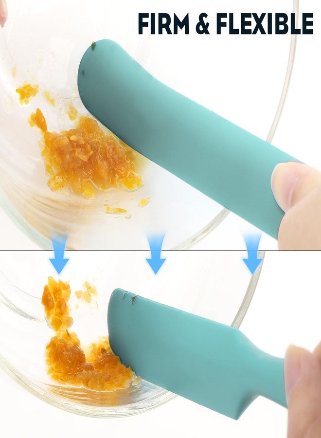 PUCKWAY 3pcs Silicone Jar Spatulas 10in Long Skinny Heat-Resistant, Narrow Spatula Set for Scraping Peanut Butter, Sourdough, Jam in Small Containers, Blenders & Baking (Green) - Image 5