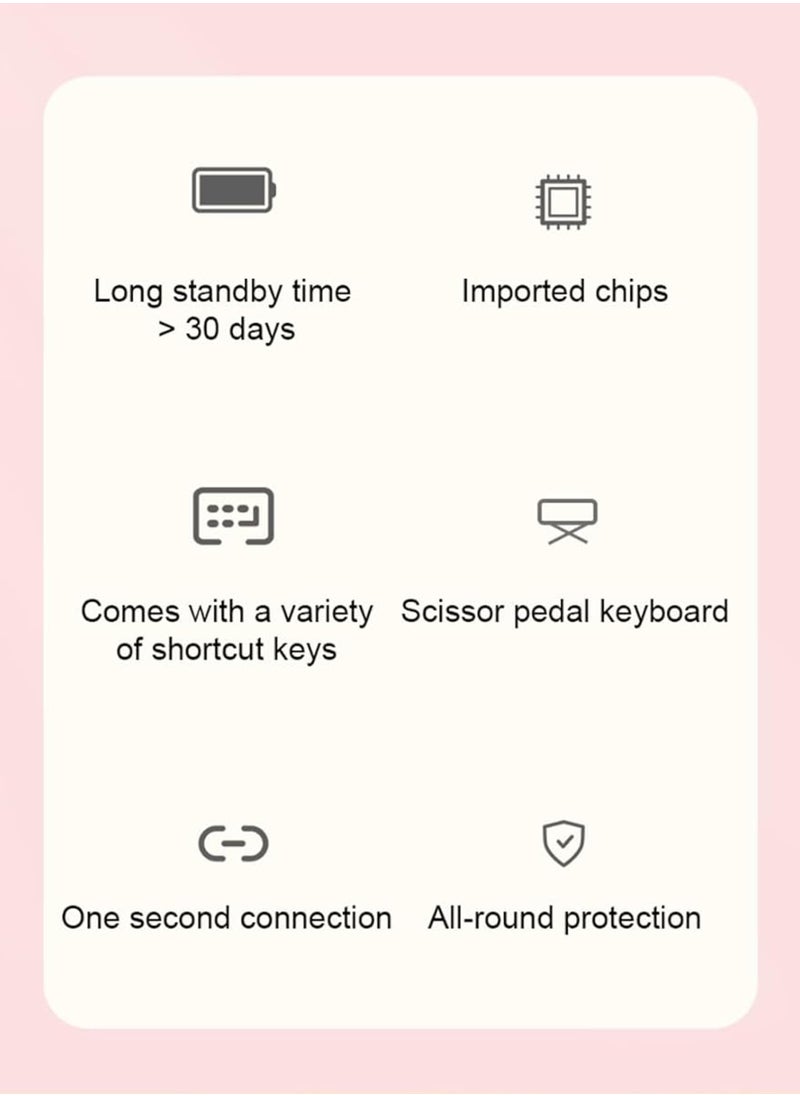 Rechargeable Wireless Keyboard and Mouse Kit Multi-Device Compatible with iOS Android Windows Quiet Scissor Switch Keys Long Battery Life Fast Charging Ideal for Tablets Laptops and Smartphones