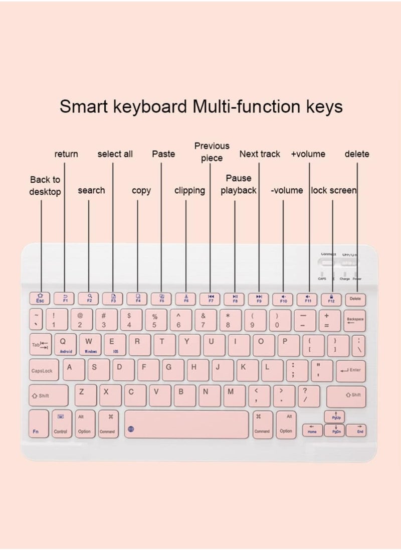 Rechargeable Wireless Keyboard and Mouse Kit Multi-Device Compatible with iOS Android Windows Quiet Scissor Switch Keys Long Battery Life Fast Charging Ideal for Tablets Laptops and Smartphones